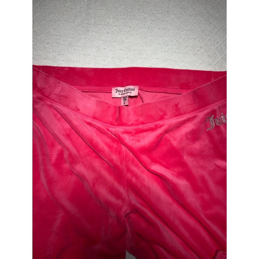 NWT Bling Juicy Couture Pink Party Velour Tracksuit w/Rhinestone Glam Y2K Size L - Picture 9 of 10